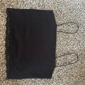 Aeropostale Black Lace Trim Crop Top